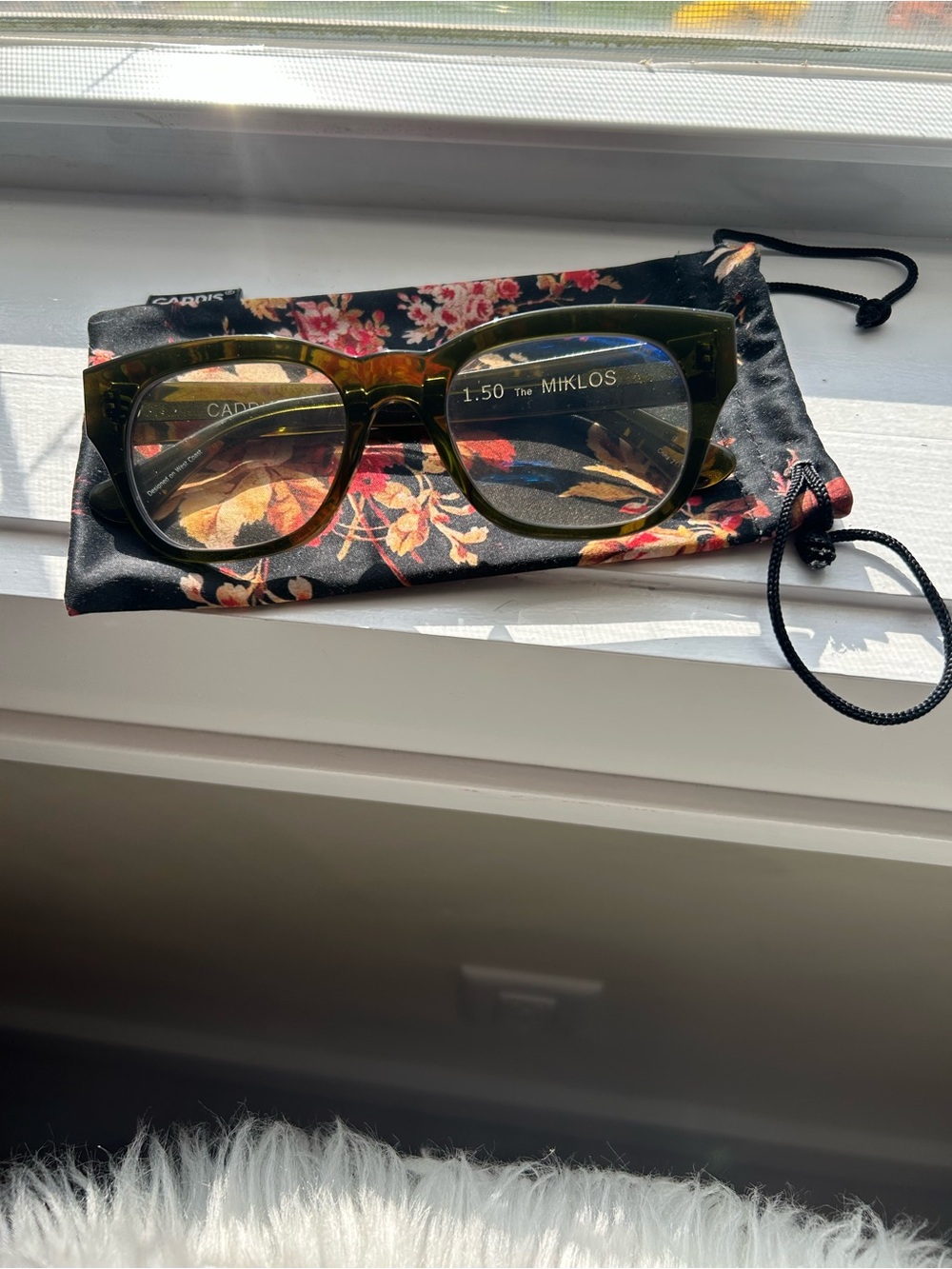 Classic Olive Green Cat-Eye Reading Glasses by - 150 Strength